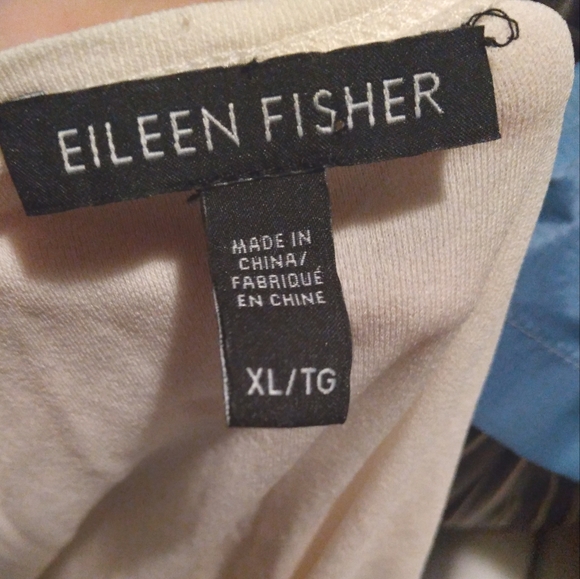 Eileen fisher 100% silk white tshirt slightly sheer XL blouse - Picture 2 of 4